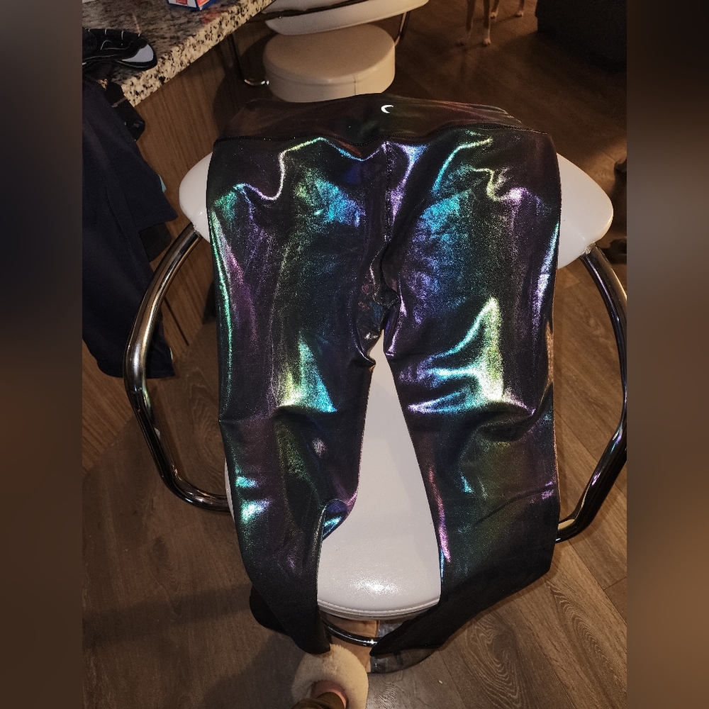 Rainbow metallic zyia full length leggings